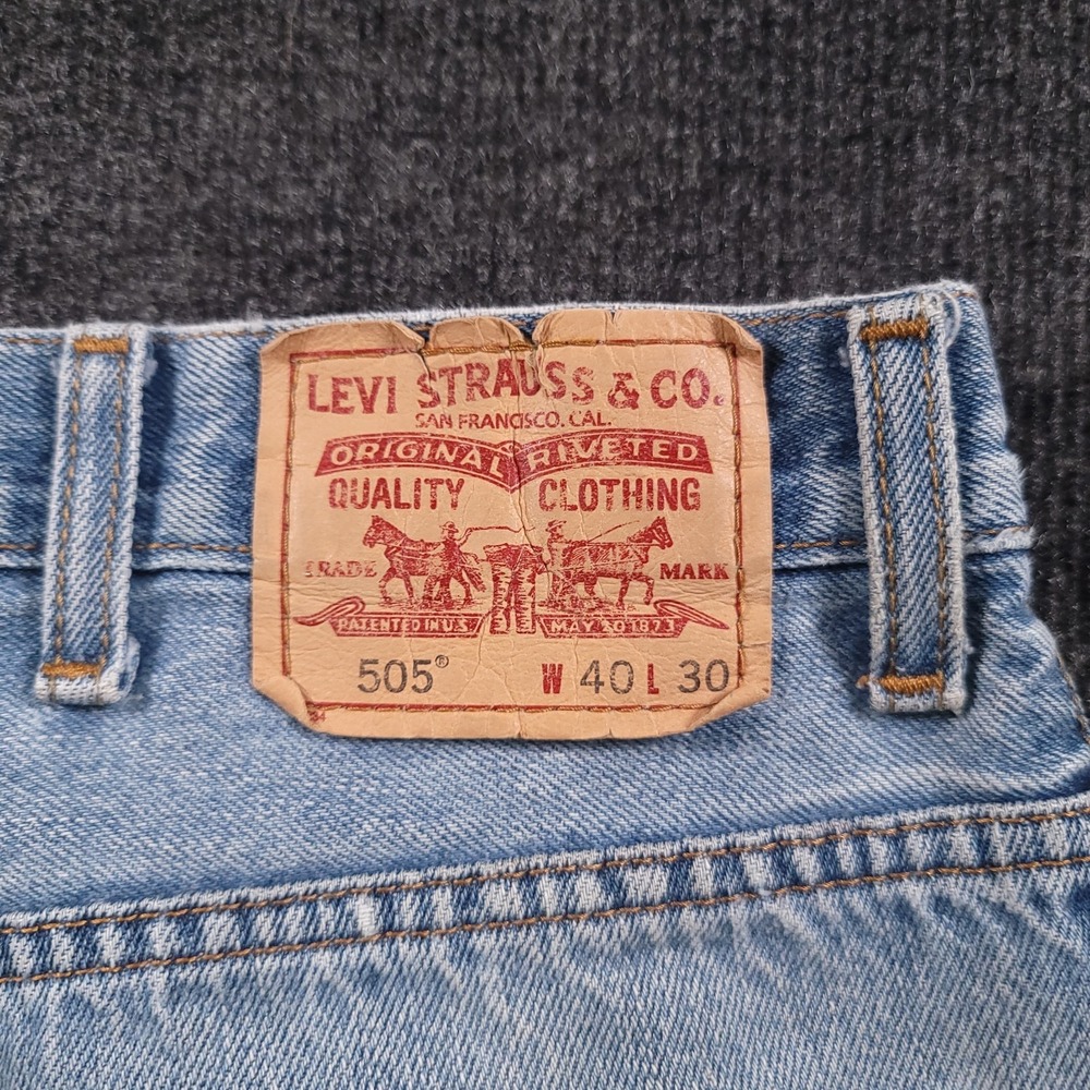 Levi's 505 Regular Fit Jeans Men's‎ 40x30 Blue Straight Leg Denim - Picture 13 of 15